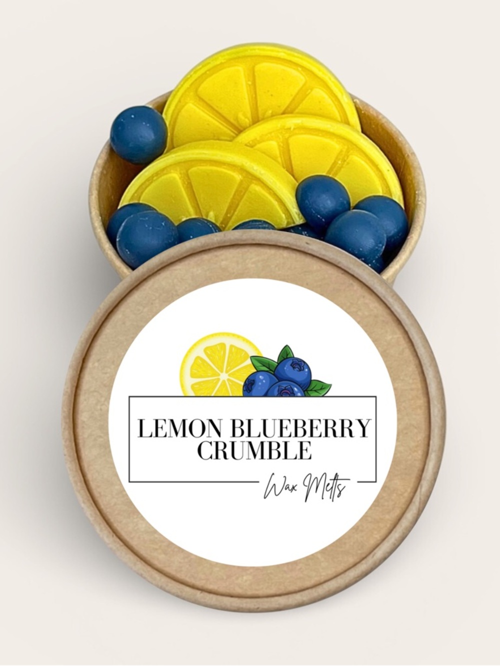 Lemon Blueberry Crumble Soy Wax Melts 2.5oz Jar Strong Scented Home Fragrance